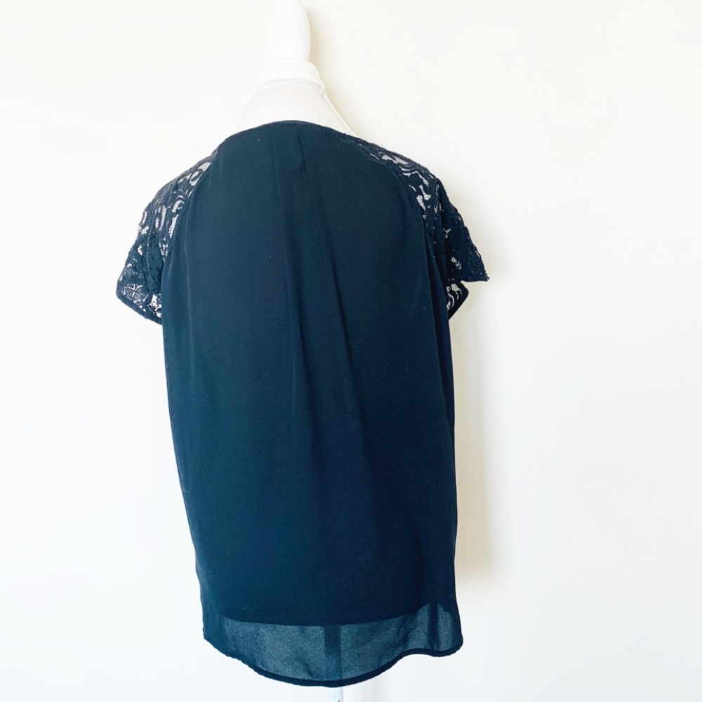 Maeve (Anthropologie) top black, lace detail SZ M - Picture 3 of 7